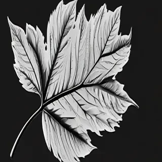 black and white clipart leaf