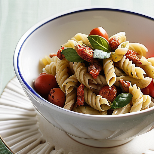 pasta salad with sundried tomato pesto