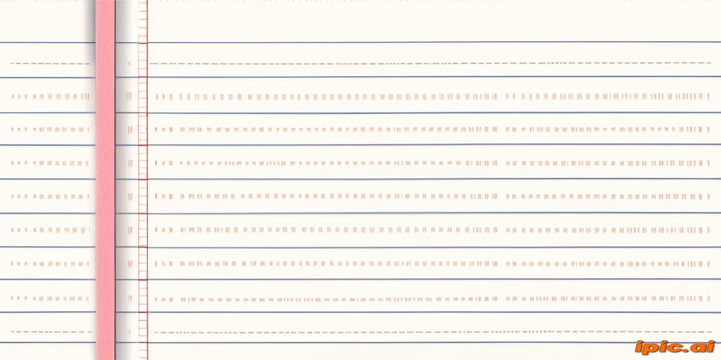 Blank Lined Paper with a Ruler for Writing and Drawing Purposes