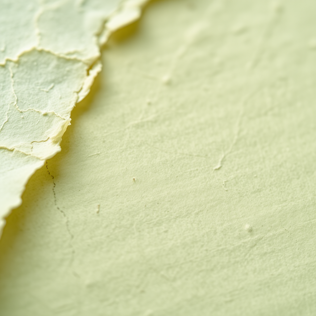 Create a high-resolution texture image of aged paper with a subtle green hue, using a macro lens setting, aperture f/4 for shallow depth of field, ISO 100 for minimal noise, and natural lighting to enhance texture details.