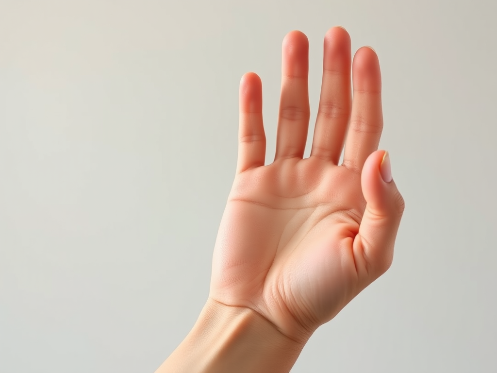 Create a high-resolution image of a left hand open and palm-up, captured with a Canon EOS R5, 50mm lens, f/2.8 aperture, 1/125 sec shutter speed, ISO 100, natural light, against a soft gradient background.