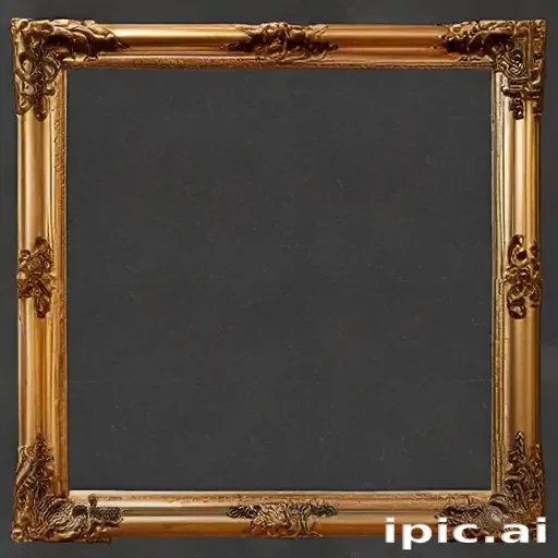 rectangle gold frame png