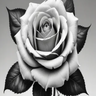 black and white rose clip art