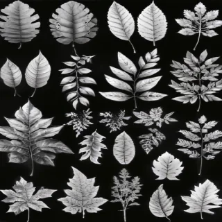 black and white leaf clip art