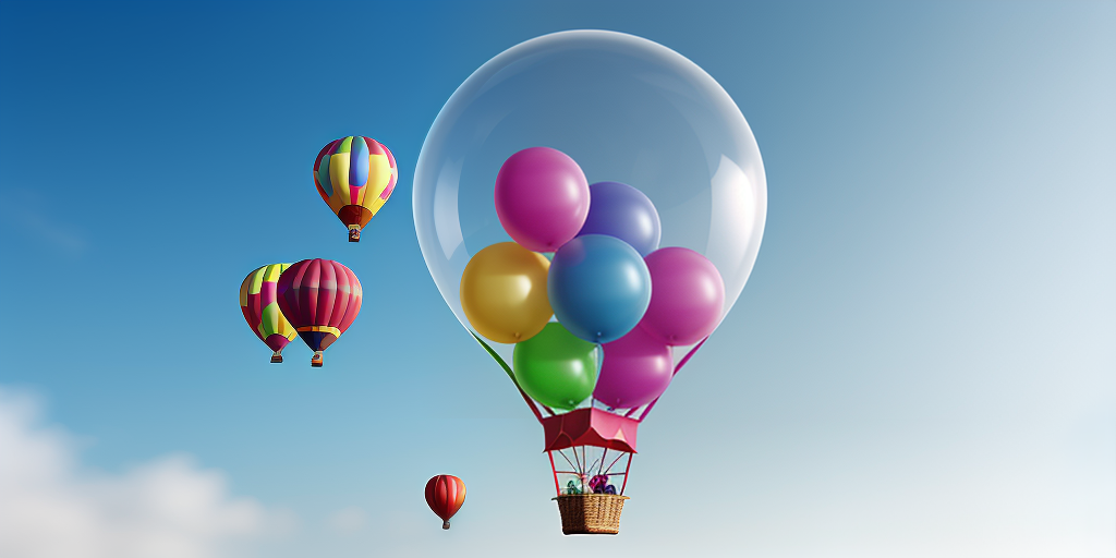 Colorful Hot Air Balloons Floating in a Clear Blue Sky Adventure