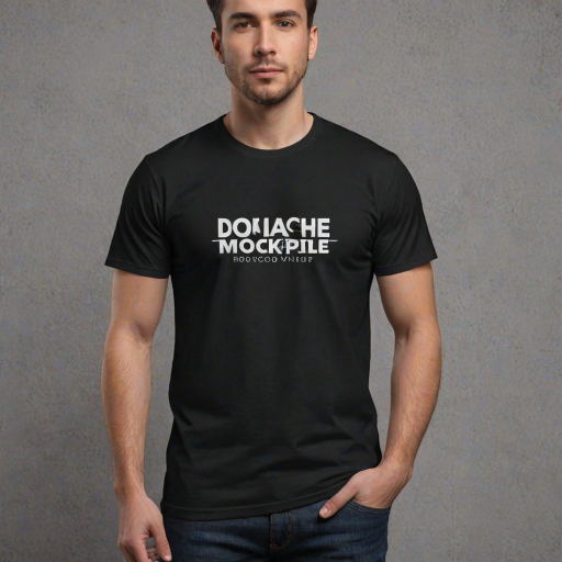 black t-shirt mockup