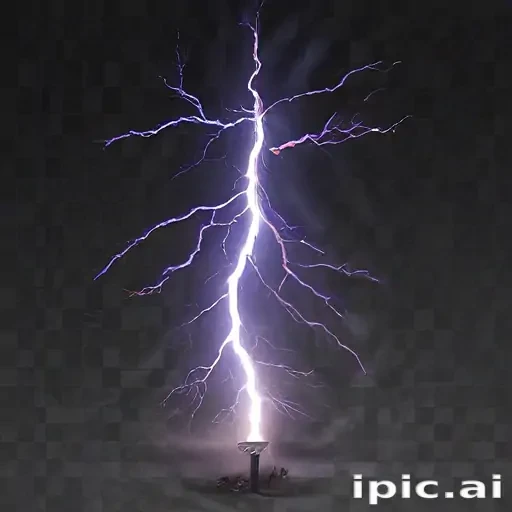 Striking Lightning Bolt Illuminating the Dark Sky with Electric Energy