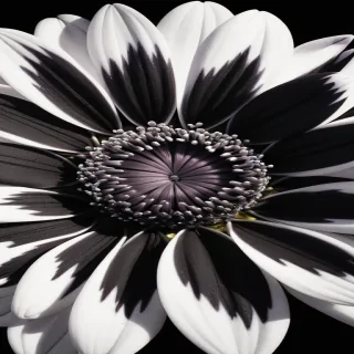 black and white flower