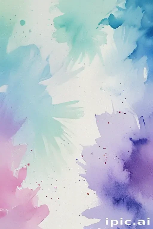 Abstract Watercolor Artwork Featuring Soft Pastel Shades of Blue and Purple