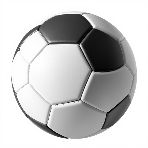 Create a high-resolution illustration of a classic black and white soccer ball with a clean, smooth finish, using a Canon EOS R5 camera, 50mm lens, f/1.8 aperture, ISO 100, and soft natural lighting for enhanced detail and contrast.