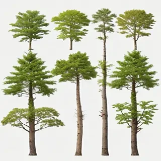 trees no background