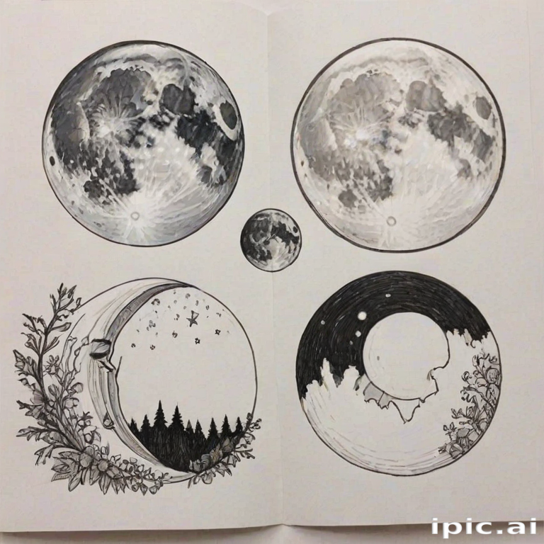 aesthetic moon drawings