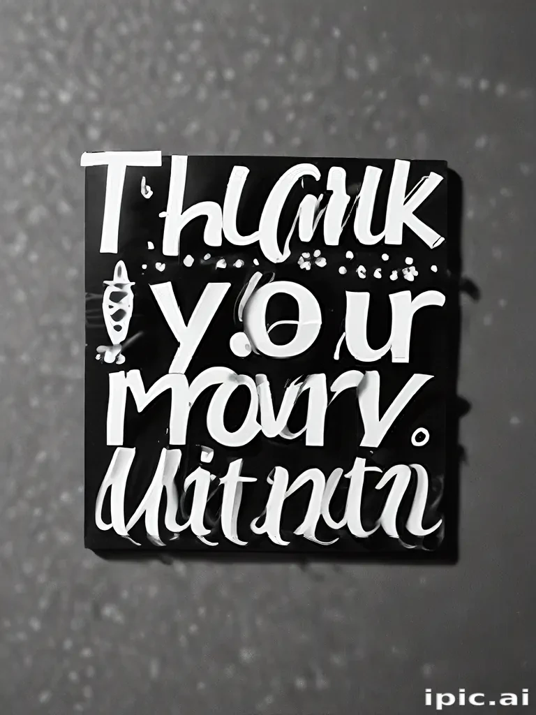 thank you in black and white