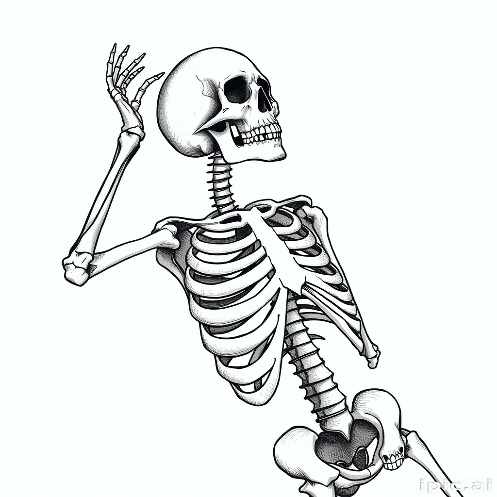 creative skeleton drawing art