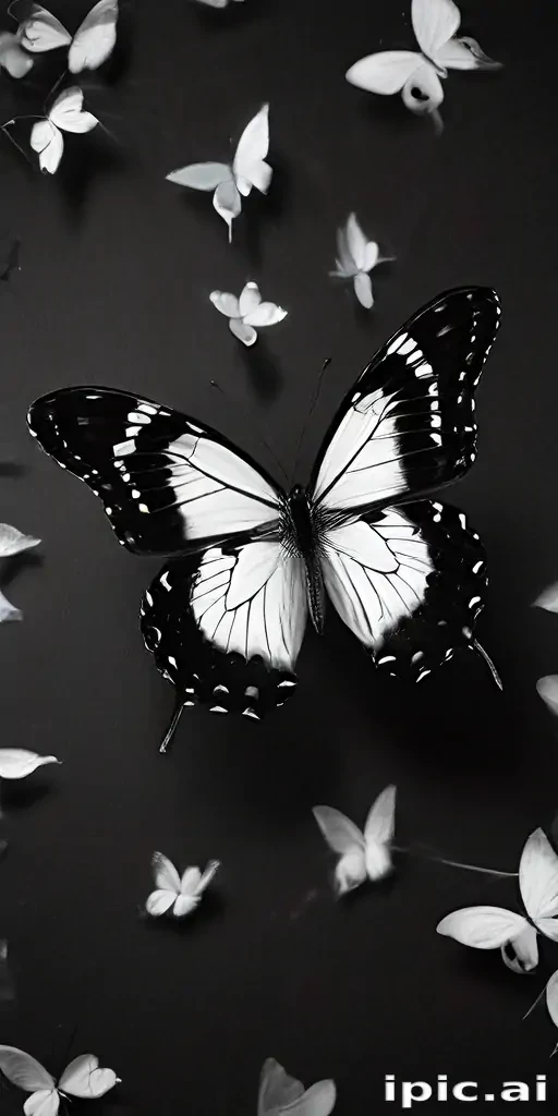 black and white butterfly wallpaper