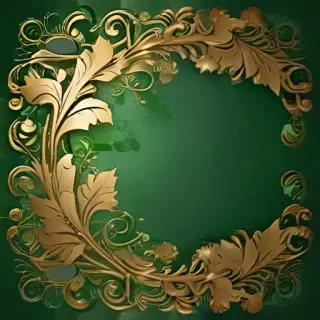 gold and green background