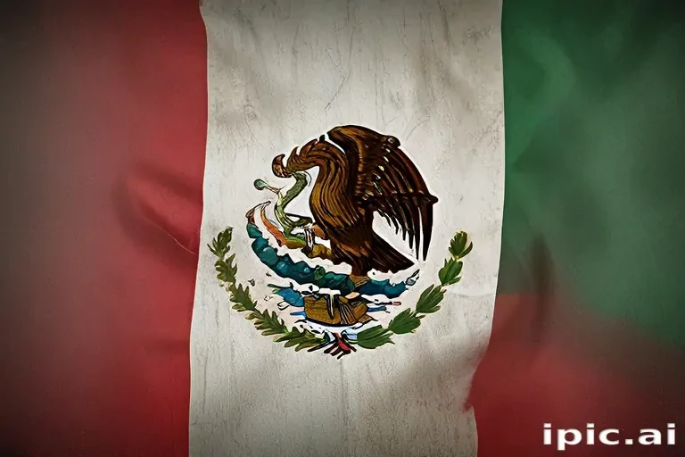 Symbolic Representation of Mexico's National Flag with Iconic Emblem ...
