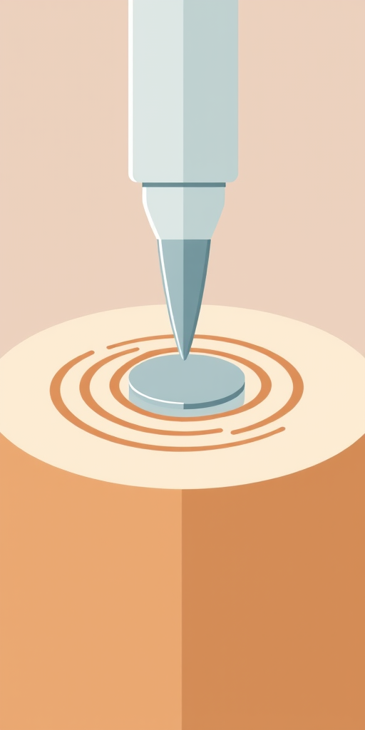 create a high-resolution digital illustration of a simple icon featuring a flat object pressing down on a textured surface with concentric wave lines emanating from the point of contact using a DSLR camera at f/8, 50mm lens, ISO 100 in soft natural lighting for enhanced clarity and detail