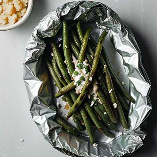 grilled green beans in foil