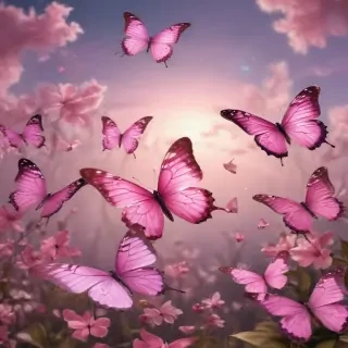 pink butterflies png