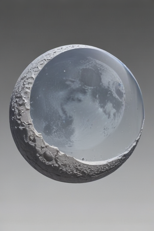 An Intriguing Glass-Covered Moon Reflecting Cosmic Beauty and Mystery