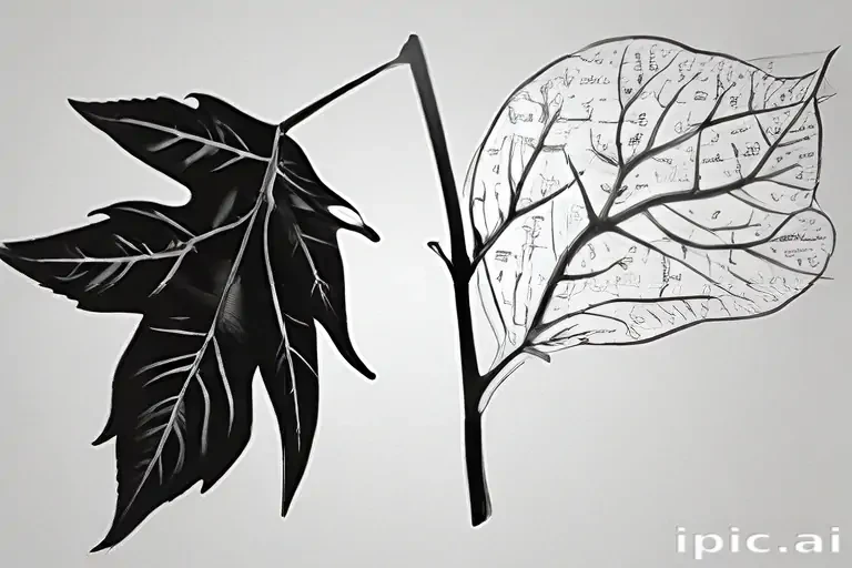 clipart of leaf black and white