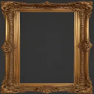 rectangle gold frame png