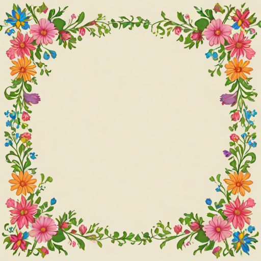 flowery border clipart