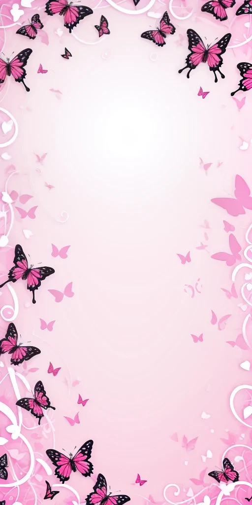 pink background with butterflies