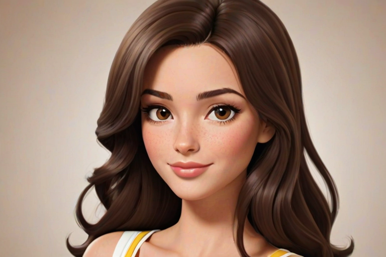 brunette cartoon character