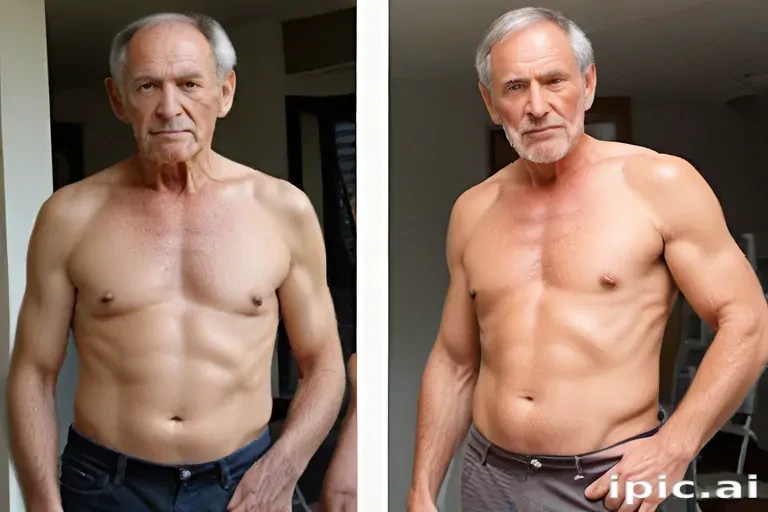 shirtless old men