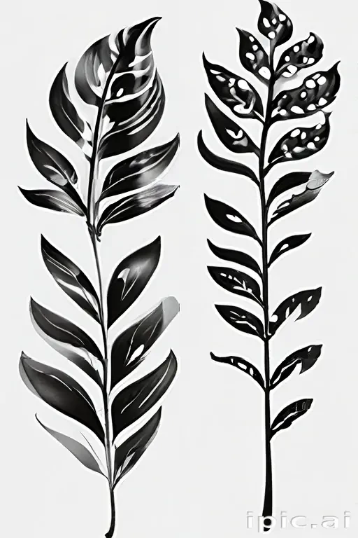 black and white leaf clip art