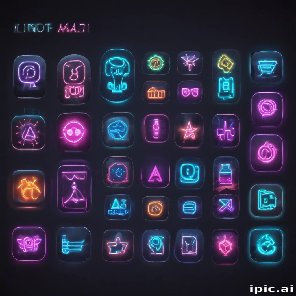 neon app icons