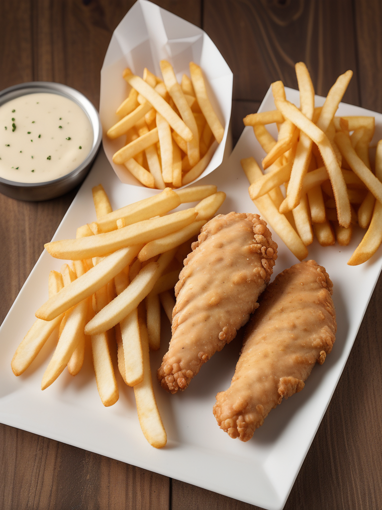 chicken strips and french fries