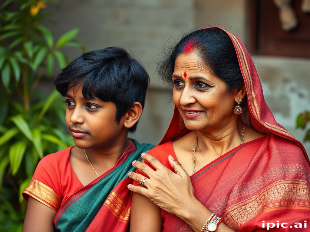 indian mom and son