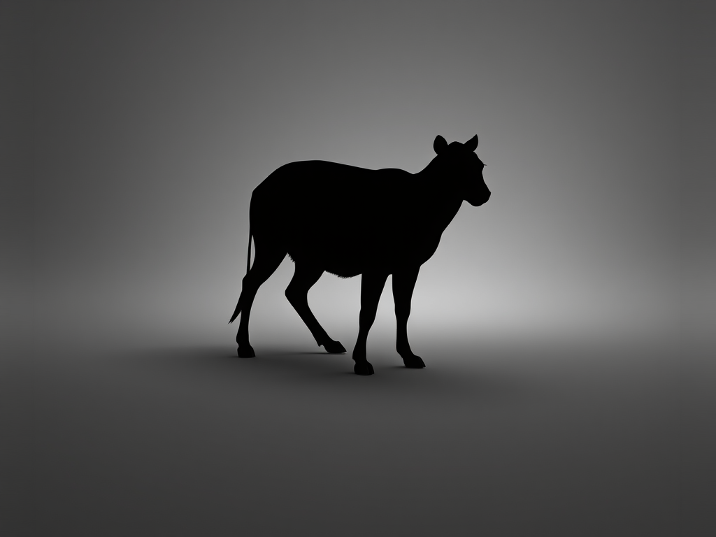 To regenerate the image, use the following prompt: create a high-resolution image of a minimalist black silhouette of an animal, shot with a DSLR camera at f/2.8 aperture, ISO 100, 50mm lens, in a clean studio environment with soft lighting to enhance the details.
