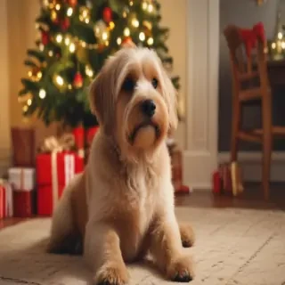 dog christmas background