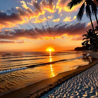 sunset by the beach
