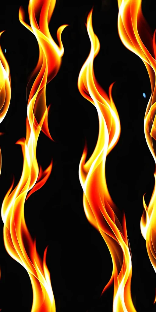 Vivid Flames Dancing Against a Dark Background in an Artistic Display