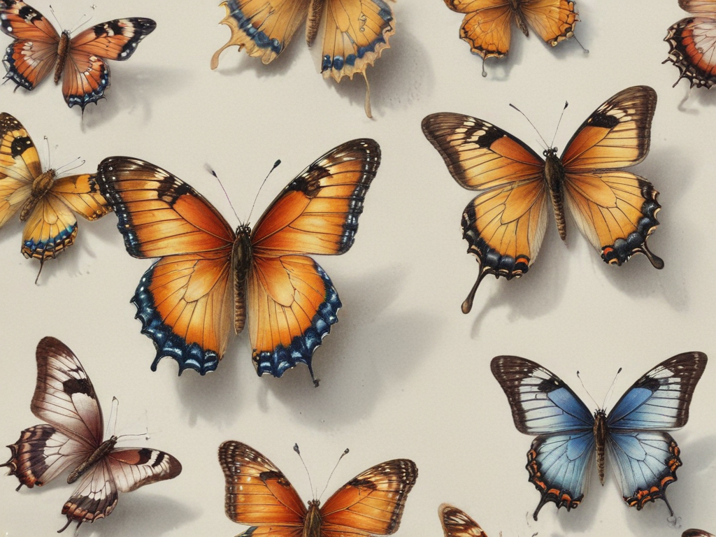A Colorful Collection of Butterflies Displaying Vibrant Patterns and ...