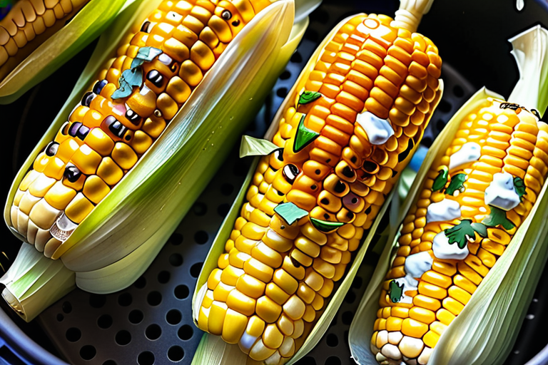 air fryer corn on the cob in husk