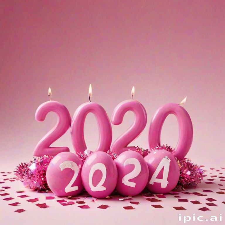 pink happy new year 2024