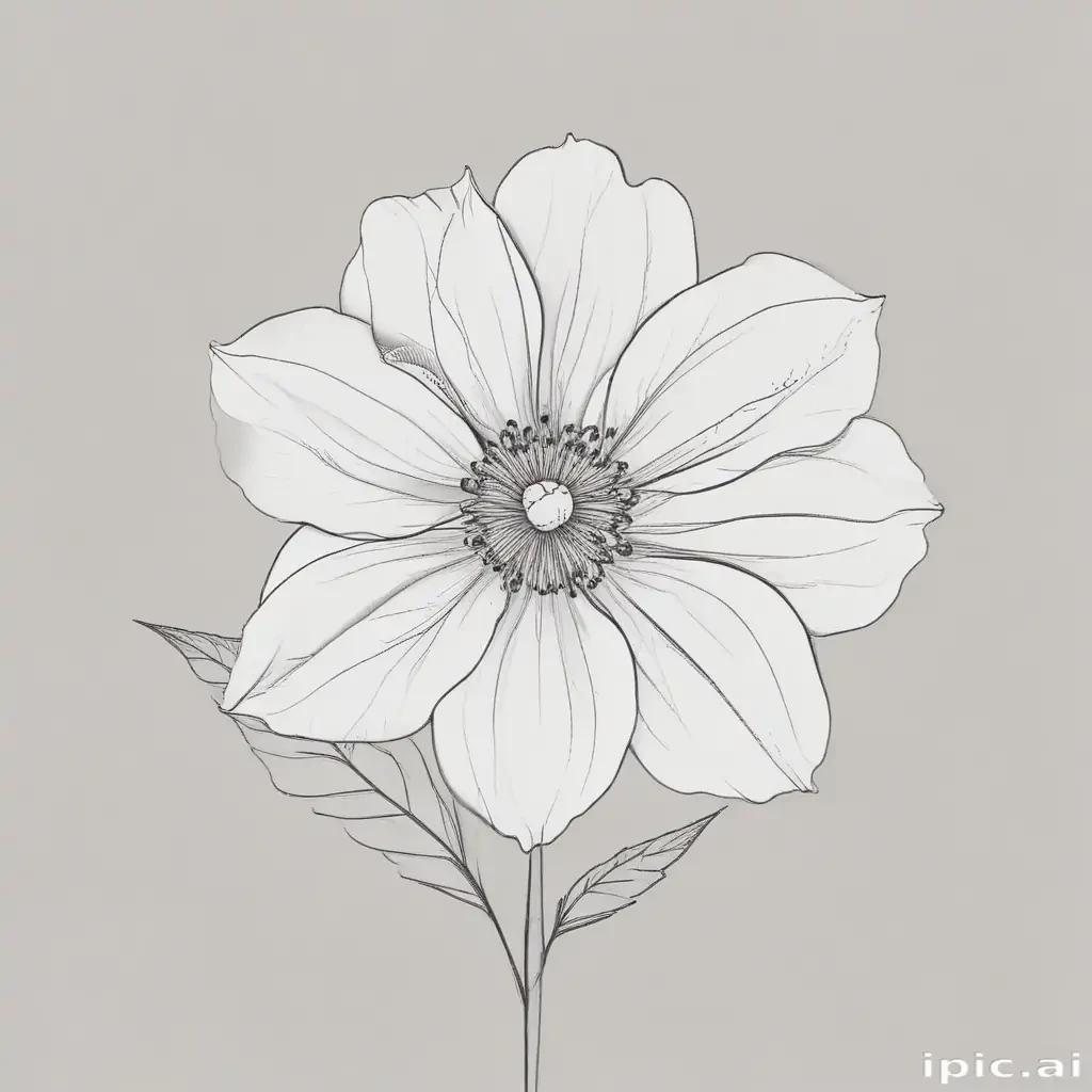 simple flower line art