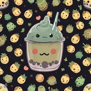 cute boba backgrounds