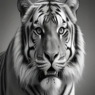 tiger clipart black and white