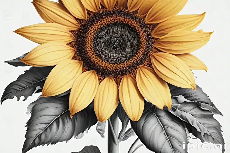 clip art sunflower black and white