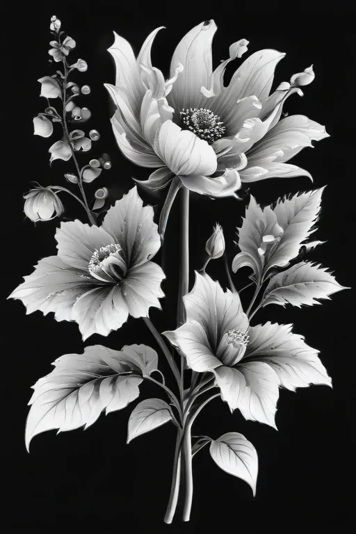 flower clip art black and white