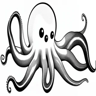 octopus clip art black and white
