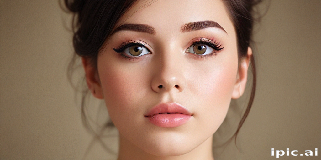 Stunning Portrait of a Young Woman with Beautiful Features and Makeup