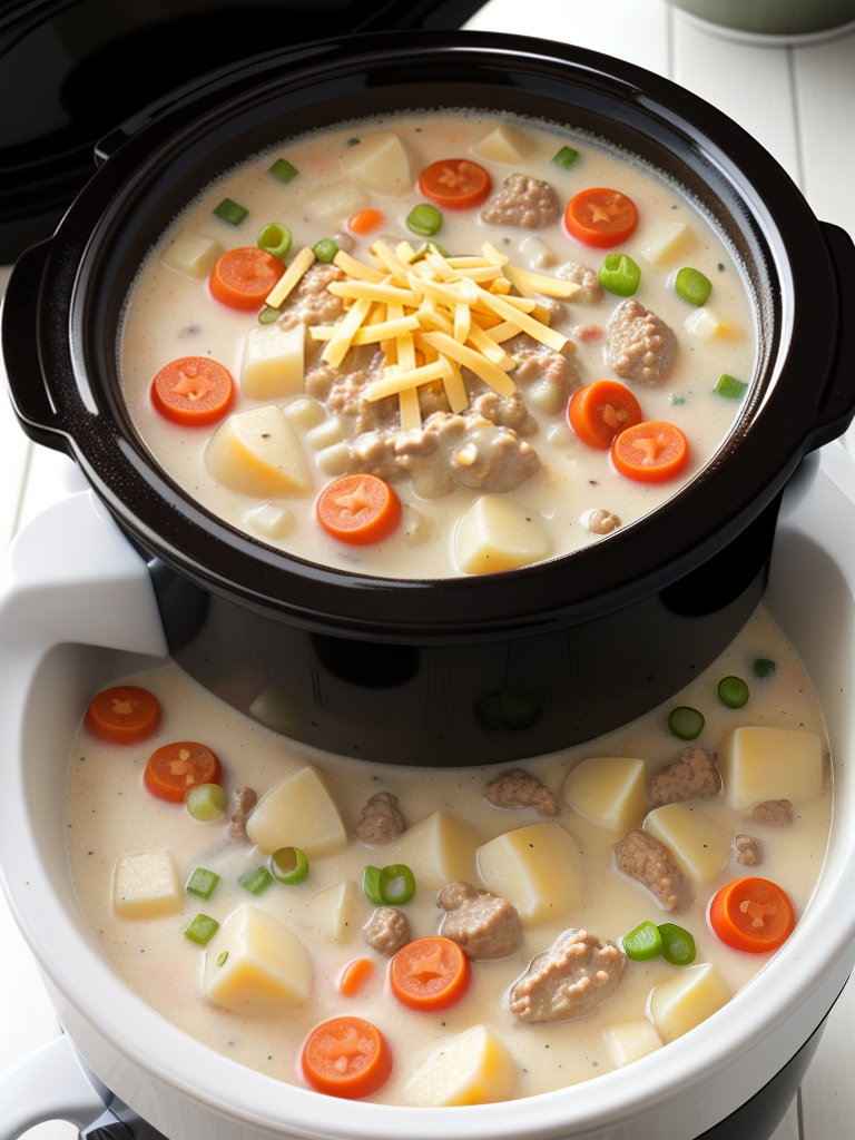 crock pot creamy potato and hamburger soup